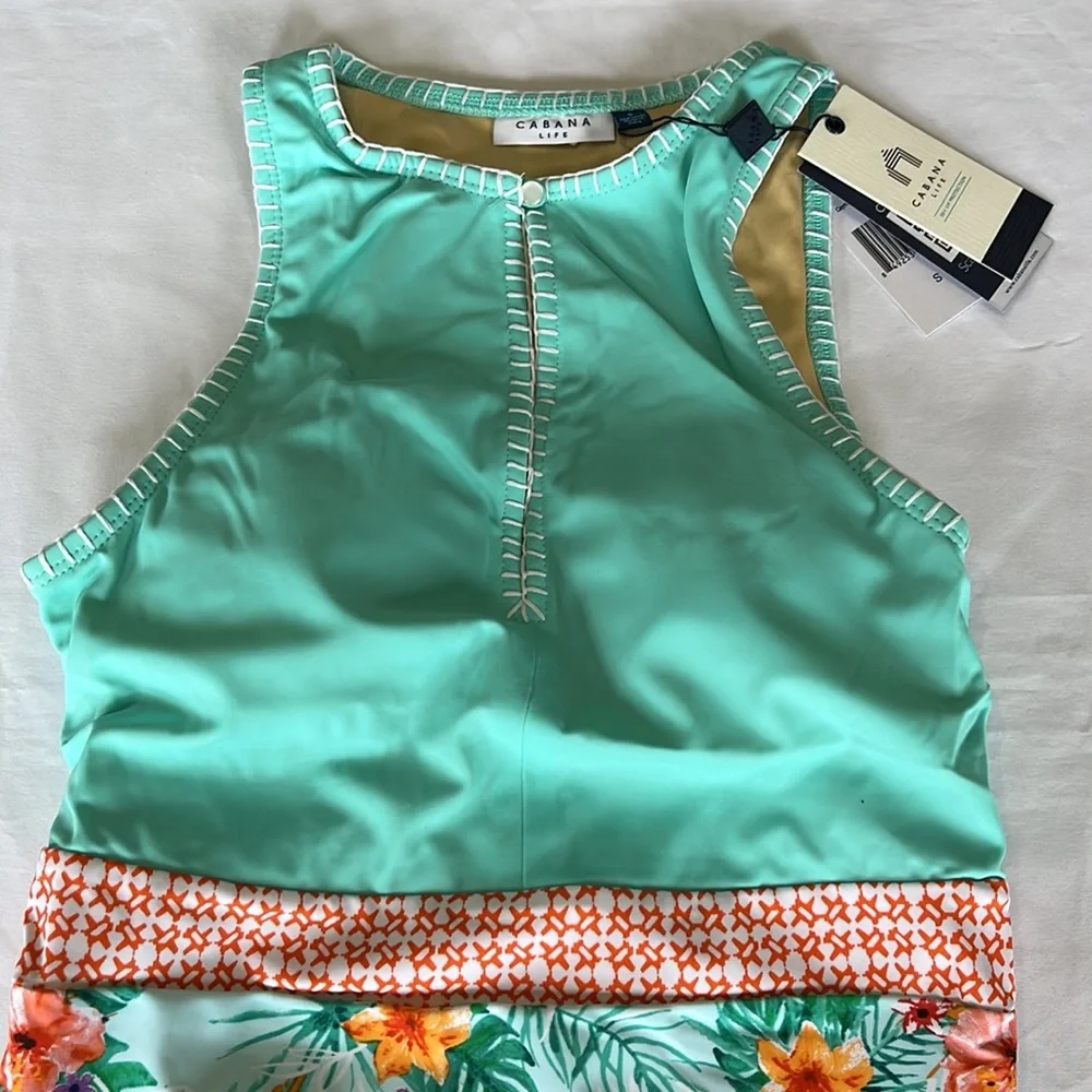 Cabana Life Cayman Embroidered Keyhole One Piece Bathing Suit NWT - Picture 4 of 15